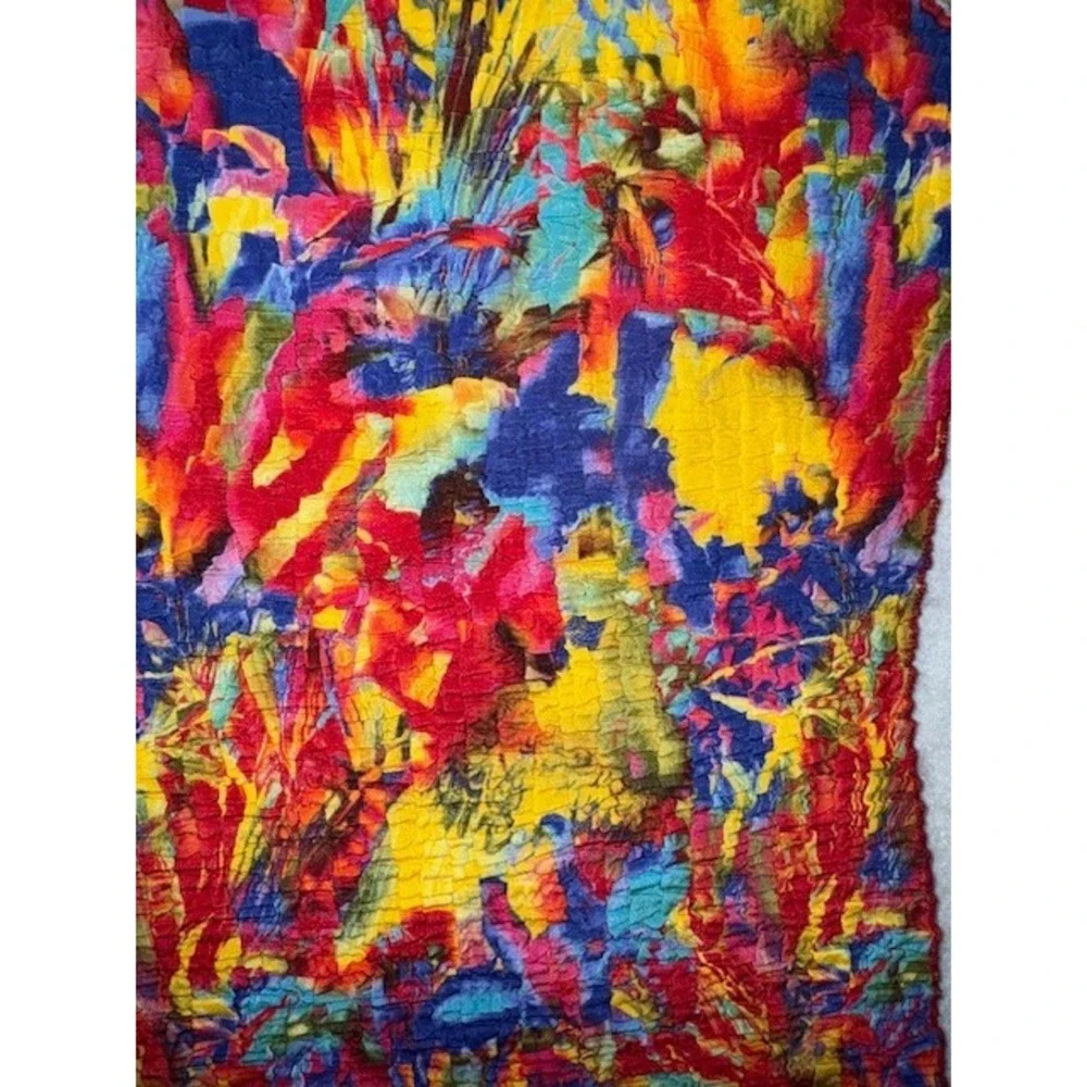 Cest Duo‎ 2pc Shell Sheer Shirt Jacket Artsy Parrot Tropical Island Beach LRG